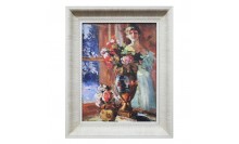 ภาพสีน้ำมัน-กรอบรูปไม้พลาสติกสีขาว ภาพวาดศิลปินชื่อดัง